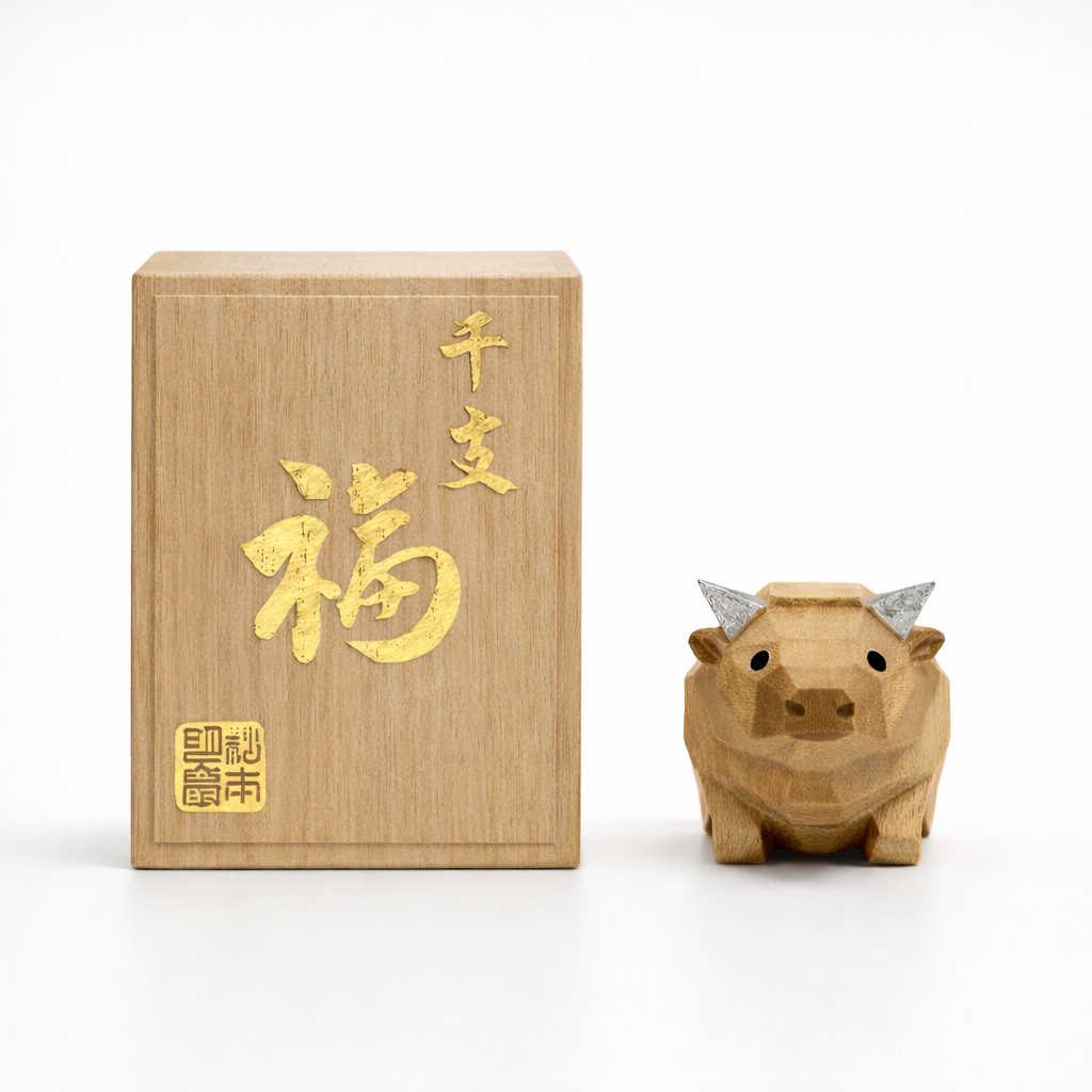 松本明慶工房 干支置物 丑 小