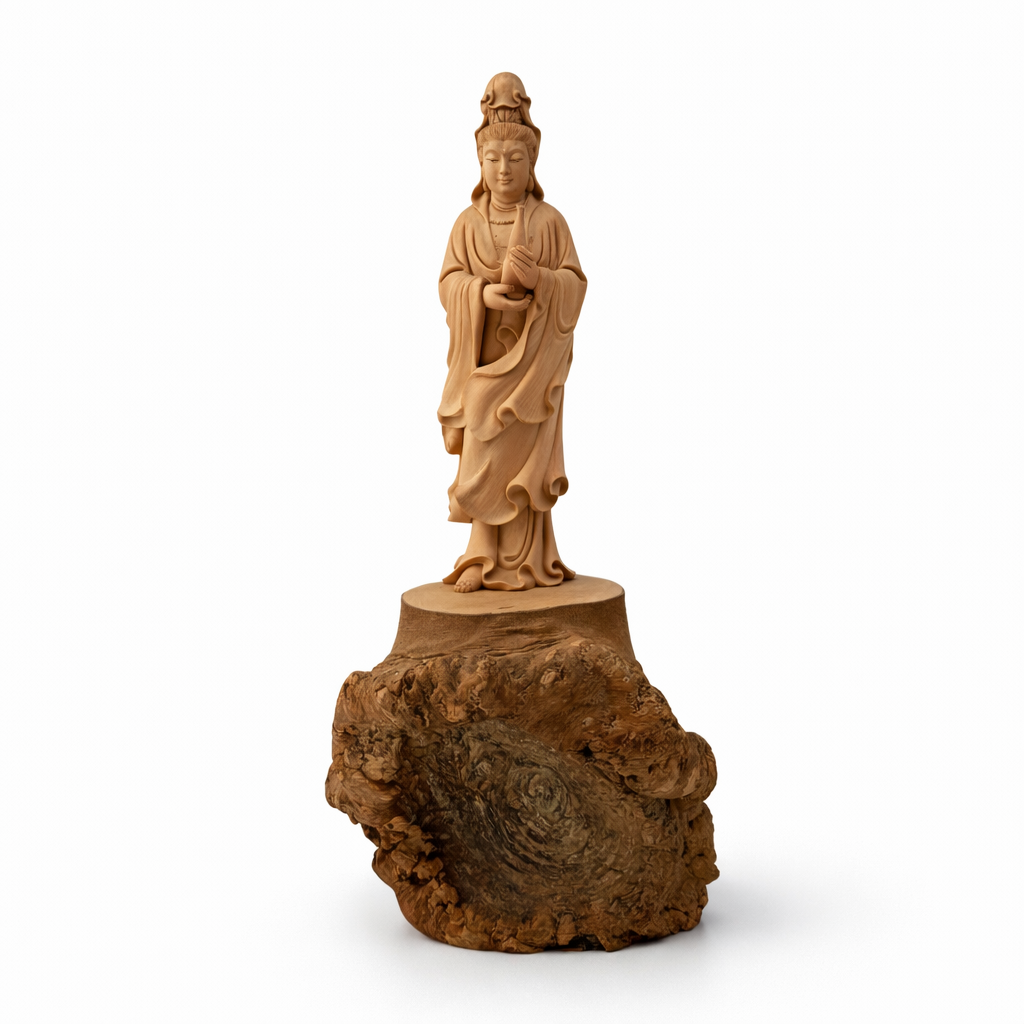 柳一刀彫 聖観音菩薩