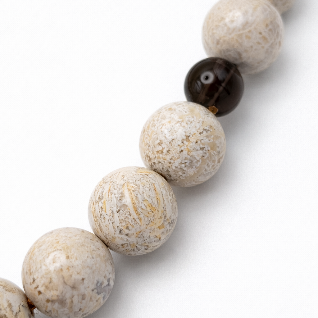 法事・葬儀｜失礼にならない】男性用 山珊瑚3点茶水晶仕立て念珠